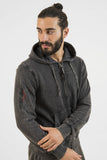 FELPA FULL ZIP "STONE WASHED" UOMO